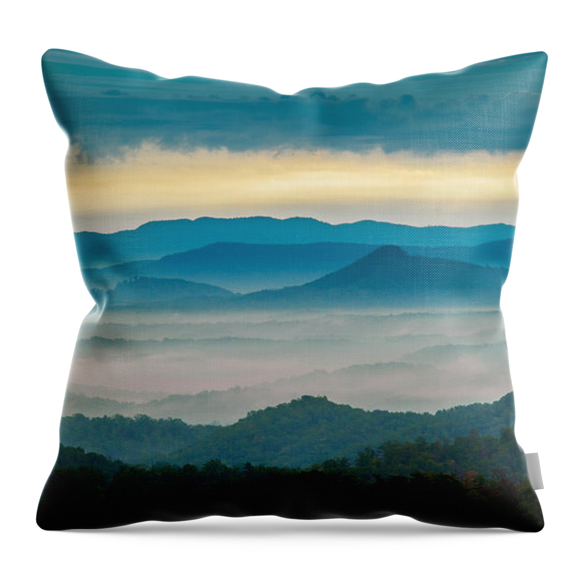 Asheville Throw Pillow featuring the photograph Waiting for the Sun by Joye Ardyn Durham