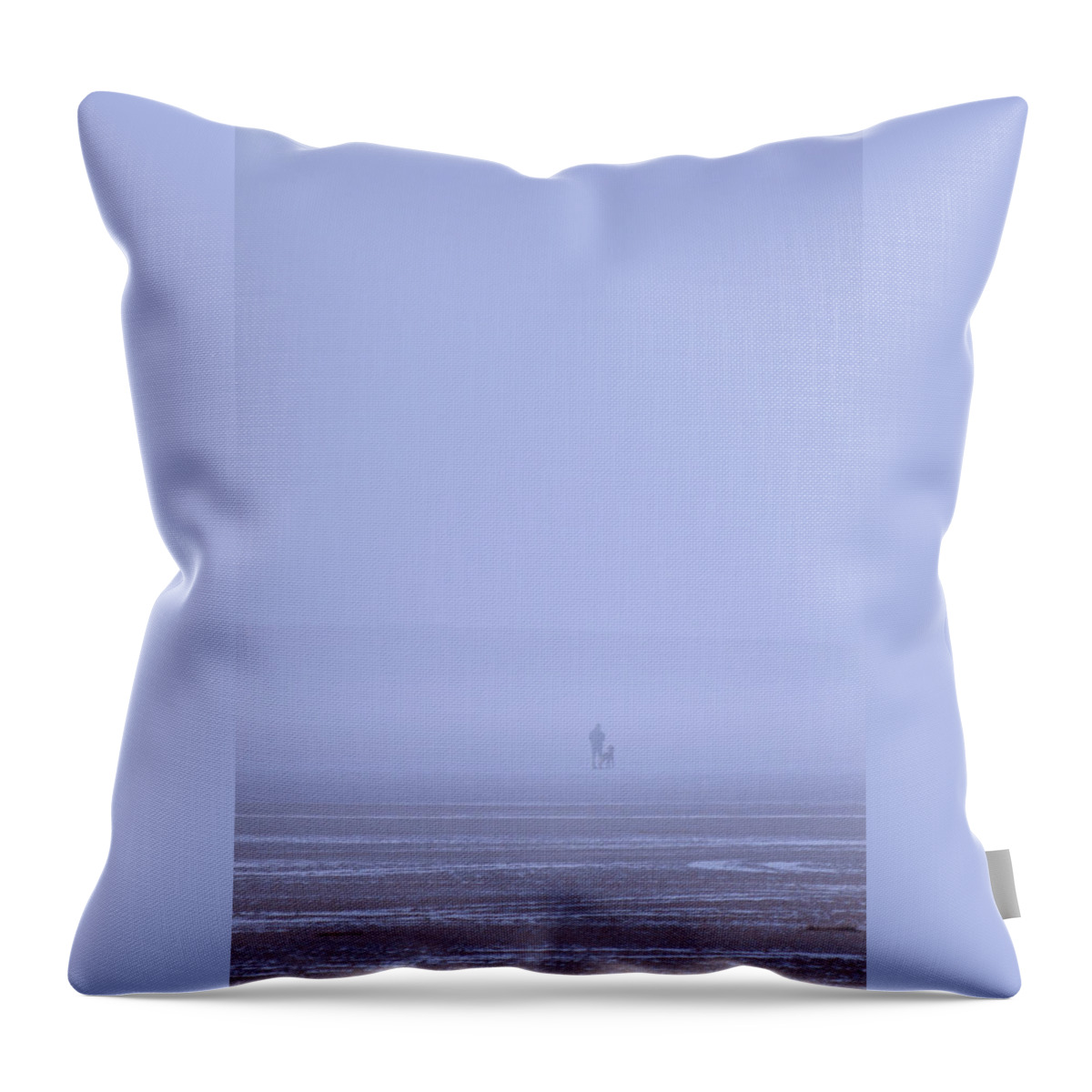 Walking Throw Pillow featuring the photograph Walking the dog in the mist by Spikey Mouse Photography