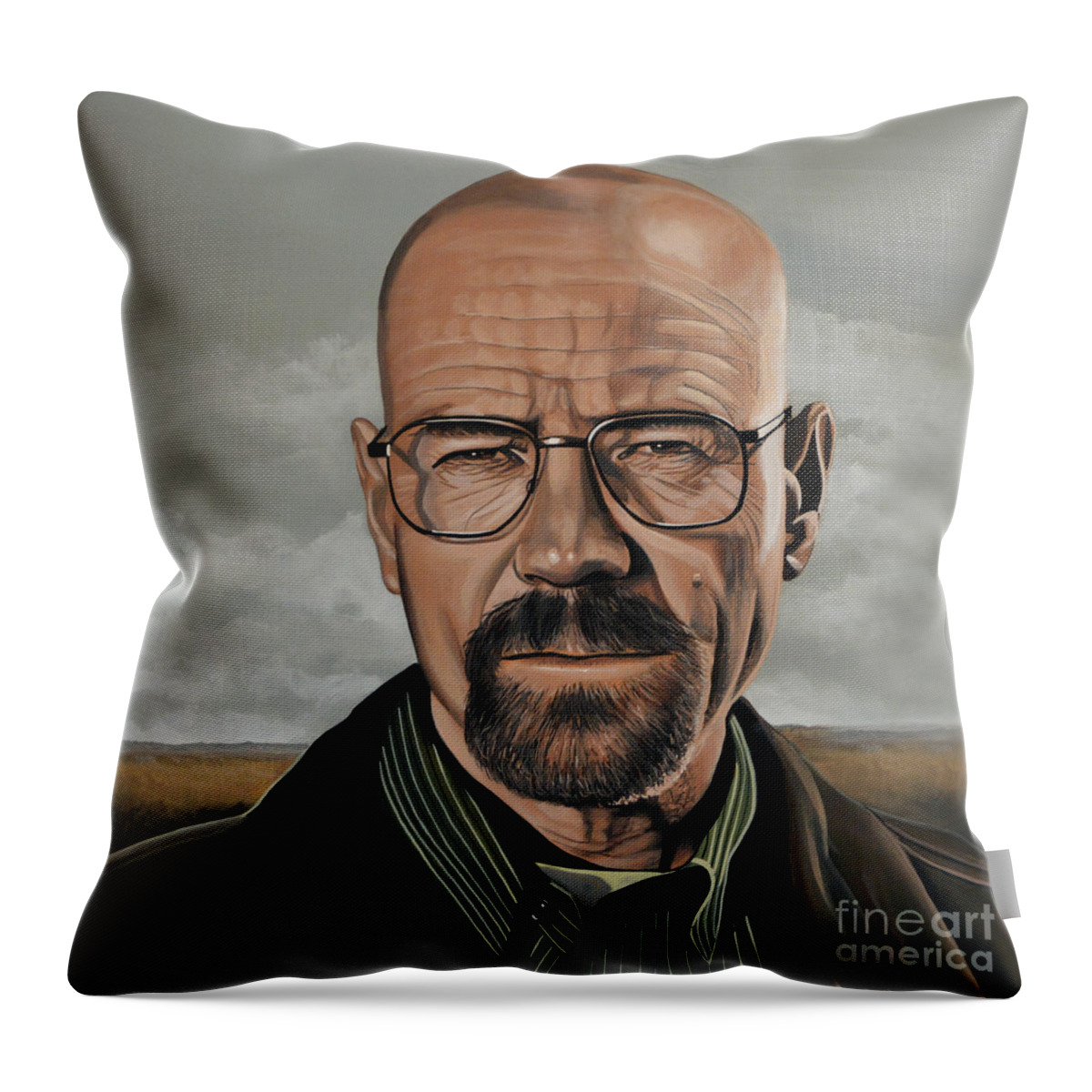 Walter White Throw Pillow featuring the painting Walter White by Paul Meijering