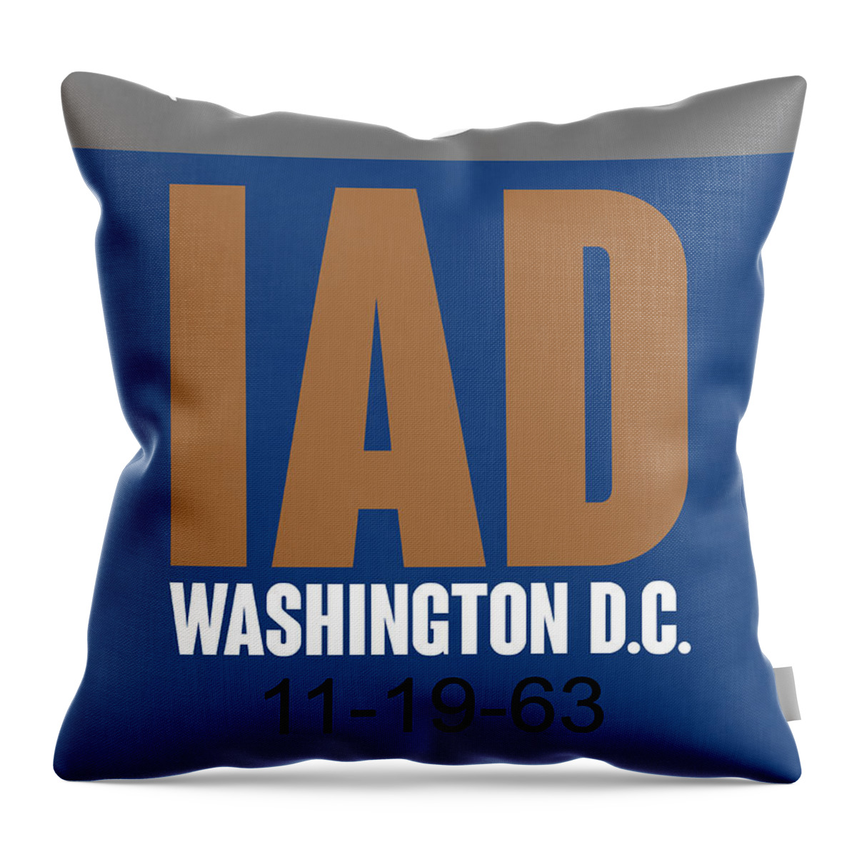Washington D.c. Throw Pillow featuring the digital art Washington D.C. Airport Poster 4 by Naxart Studio