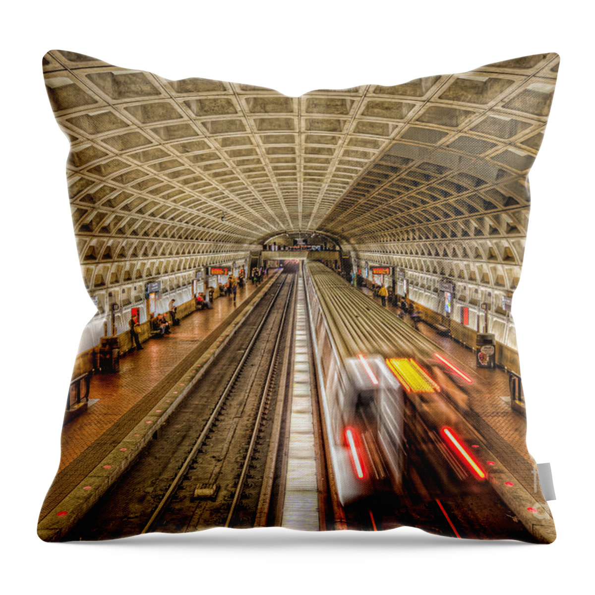 Clarence Holmes Throw Pillow featuring the photograph Washington DC Metro Station XI by Clarence Holmes