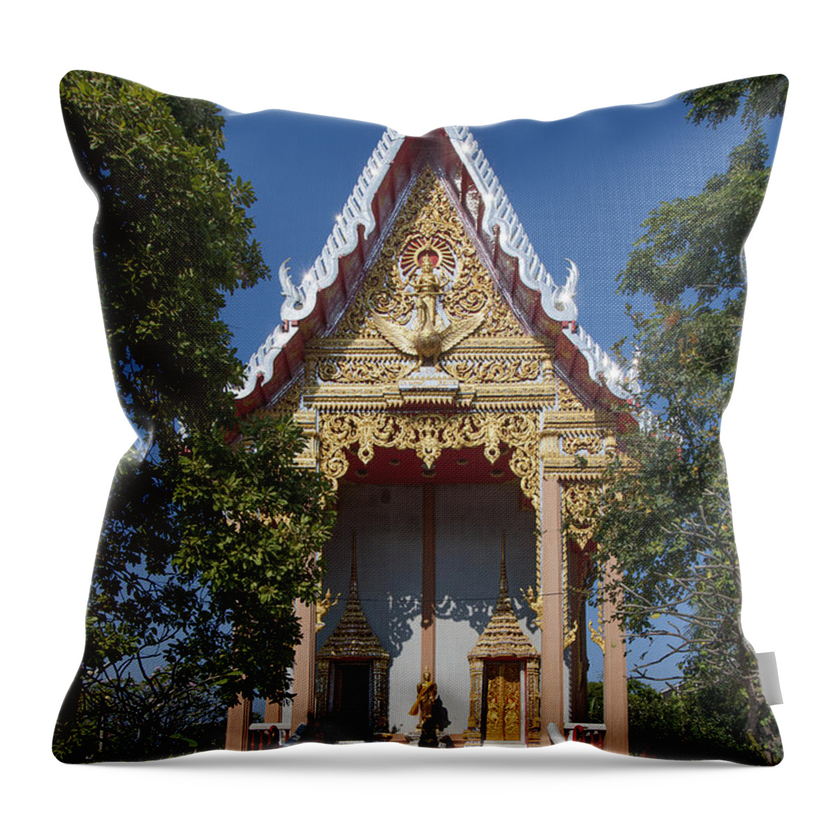 Bangkok Throw Pillow featuring the photograph Wat Laksi Ubosot DTHB1426 by Gerry Gantt
