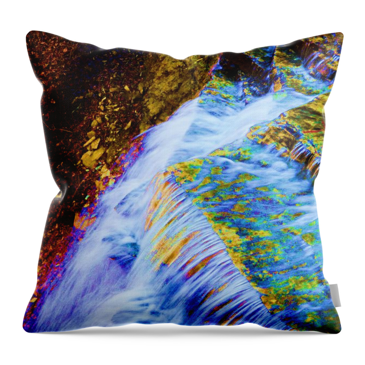 Waterfalls Throw Pillow featuring the photograph Water Art by Stacie Siemsen