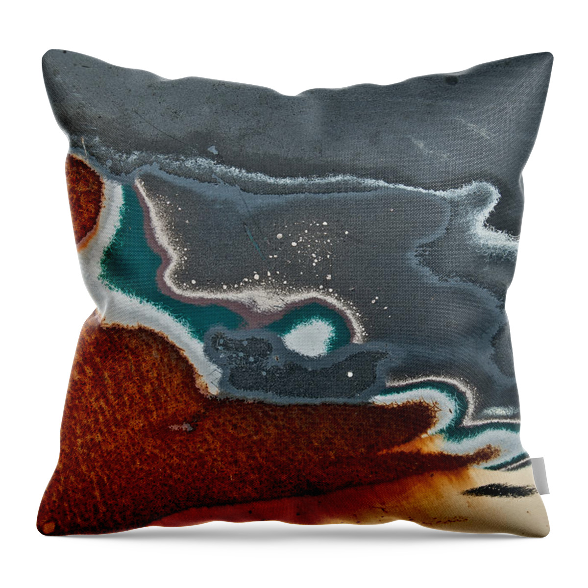Abstract Throw Pillow featuring the photograph Wave On Sand by Jani Freimann