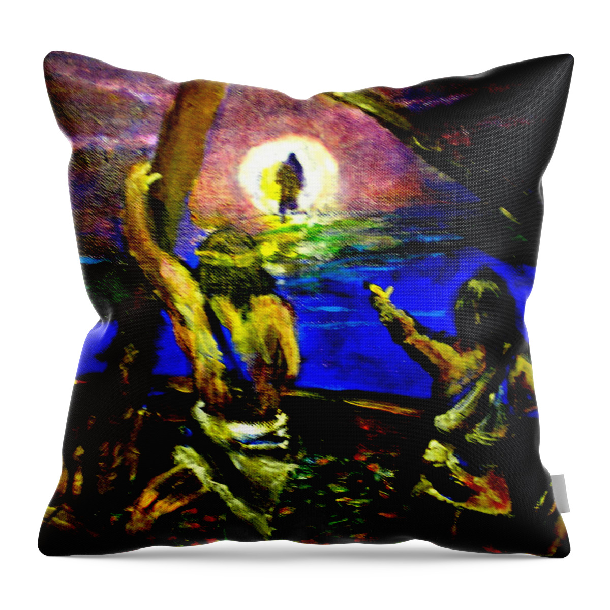 Wave Walker Throw Pillow featuring the painting Wave Walker by Seth Weaver