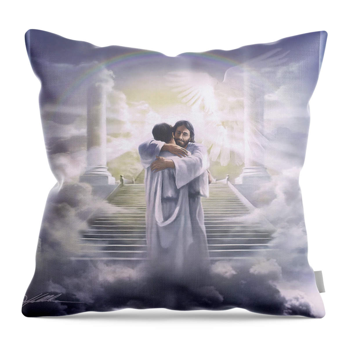 Christian Throw Pillow featuring the painting Welcome Home by Danny Hahlbohm