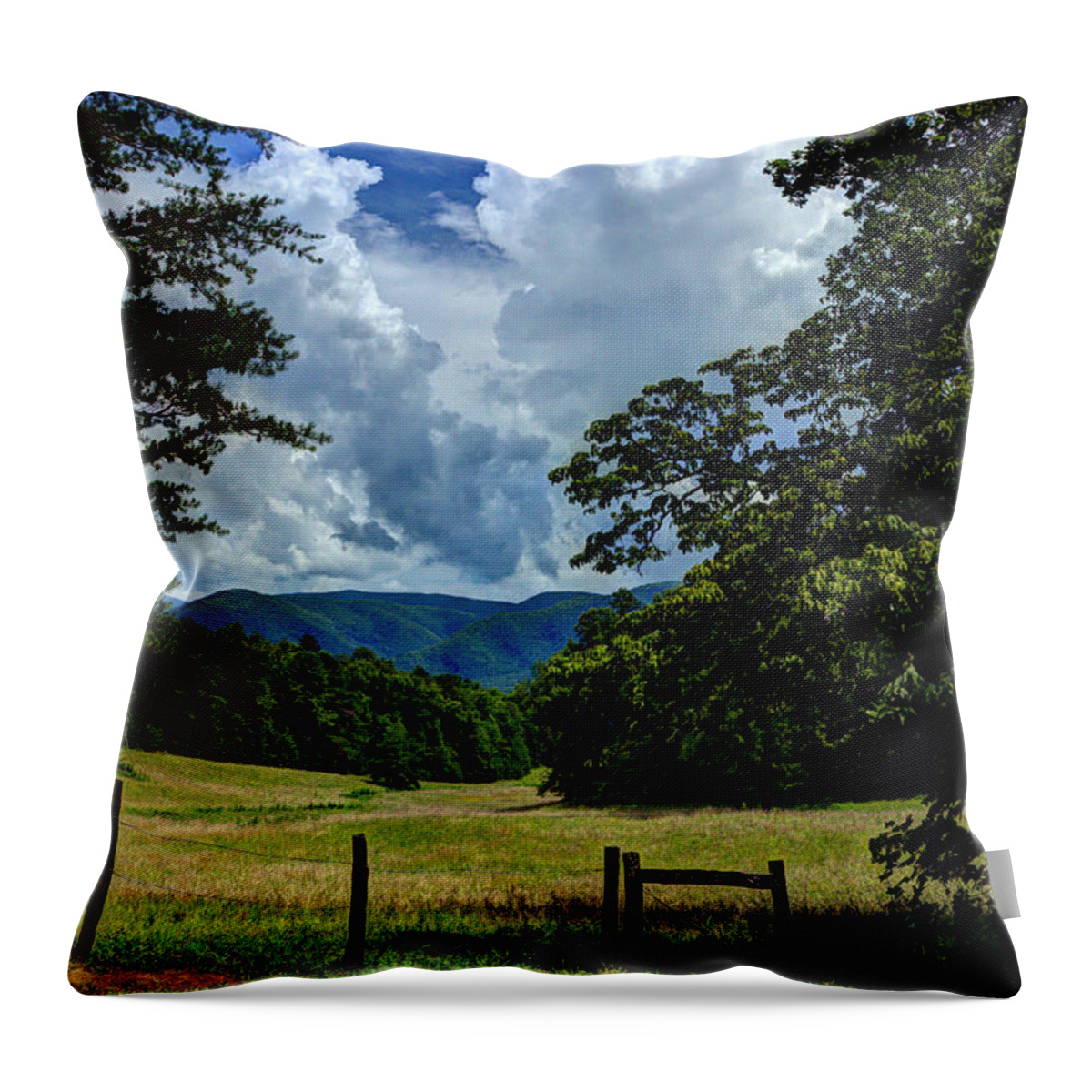 Cades Cove Throw Pillow featuring the photograph Welcome To The Smokies by Michael Eingle
