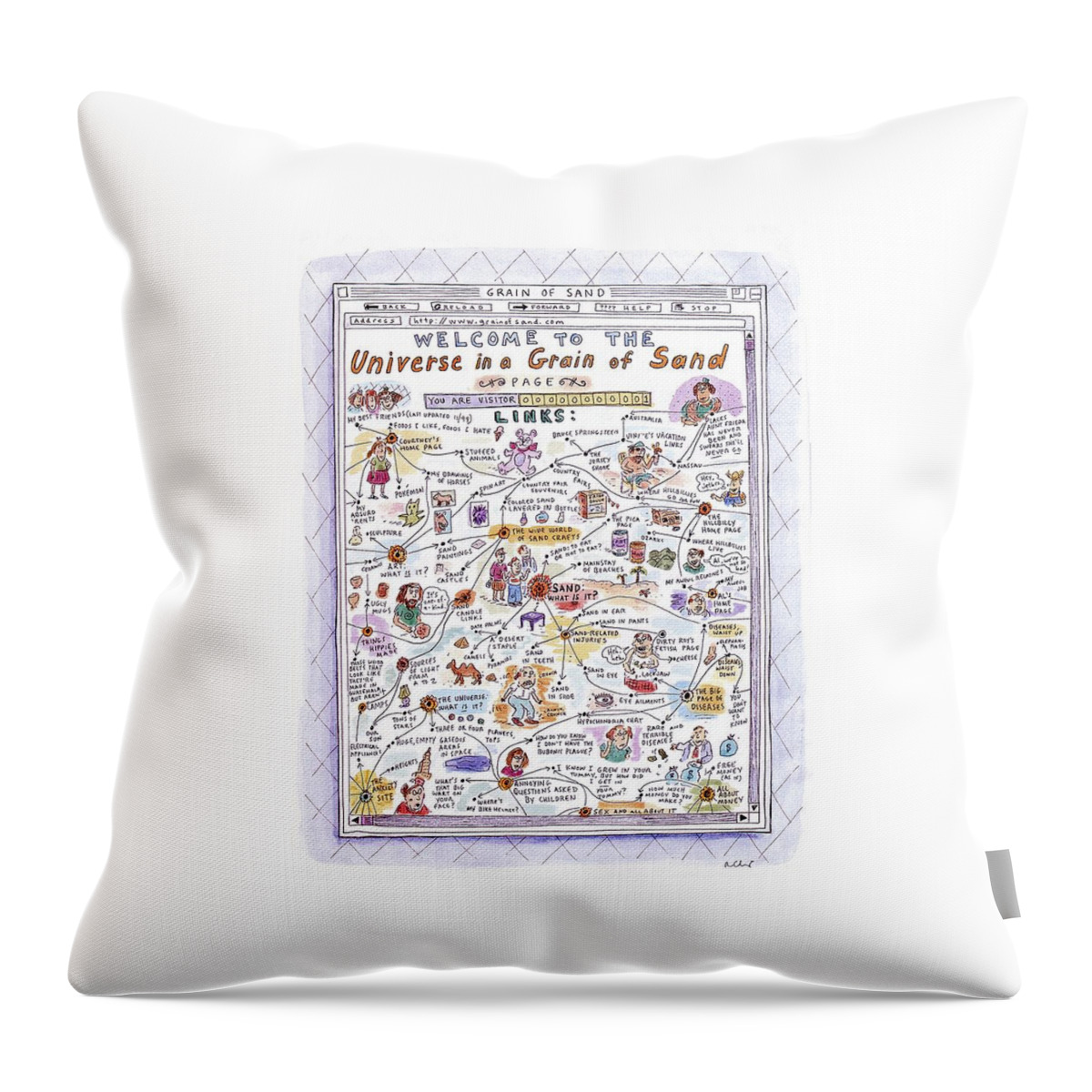 'welcome To The Universe In A Grain Of Sand' Throw Pillow