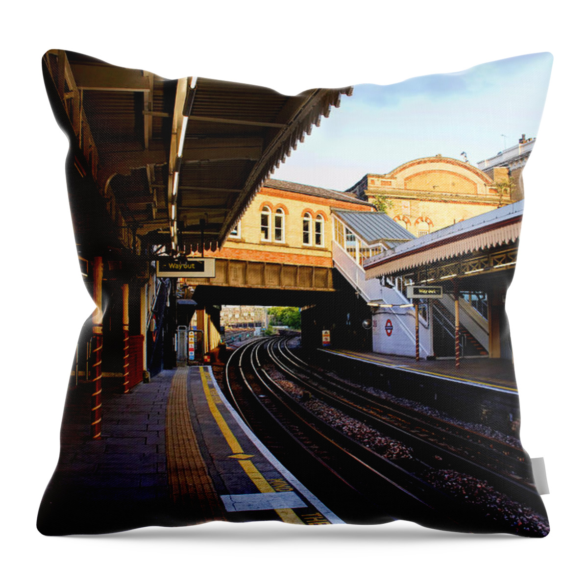 #london Throw Pillow featuring the photograph Westbourne Park Tube Station London by Nicky Jameson