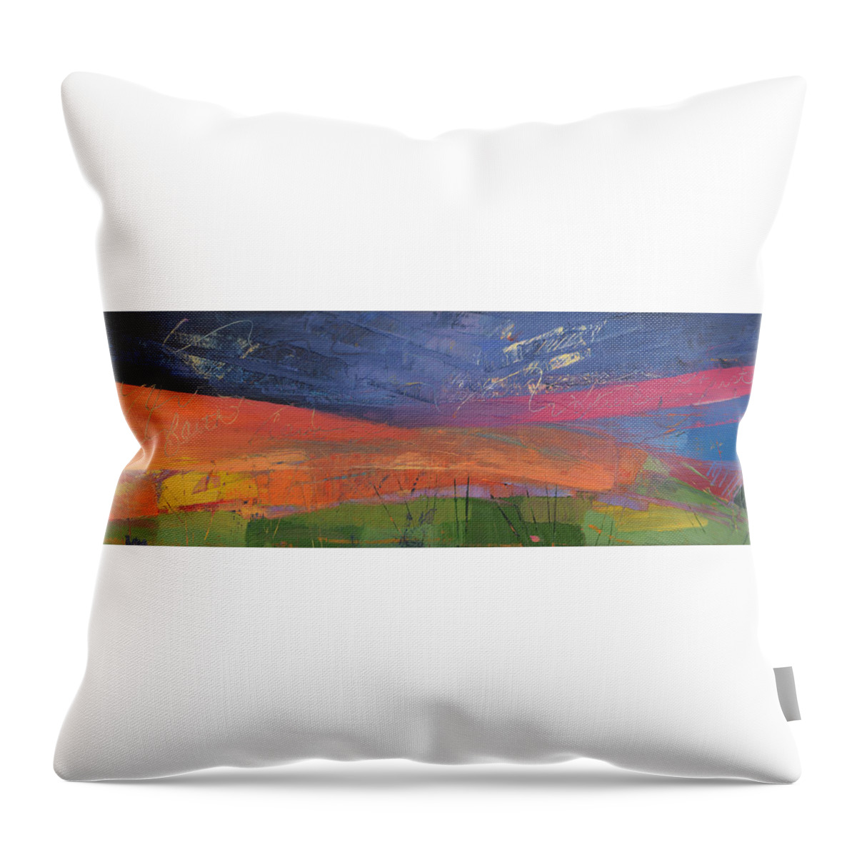 Sunrise Throw Pillow featuring the painting What if there's more by Linda Bailey