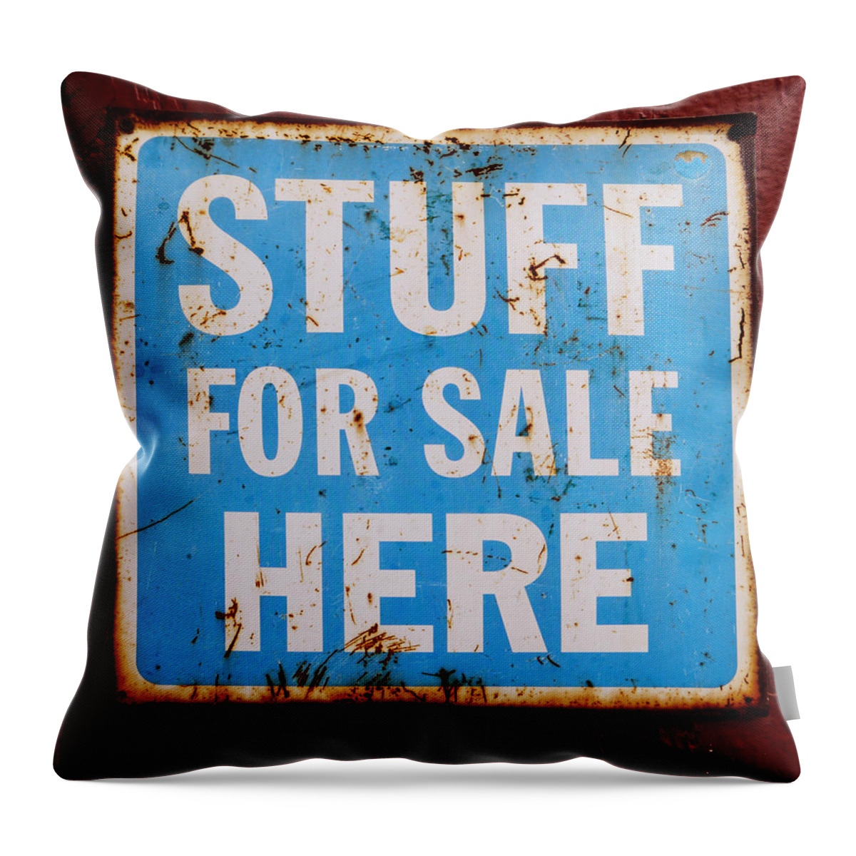 Sign Throw Pillow featuring the photograph What would Madison Avenue say? by Richard Reeve