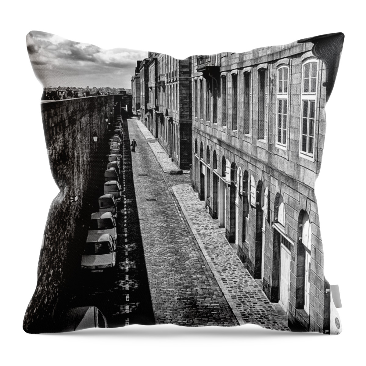 St Malo Throw Pillow featuring the photograph Where's my car? by Nigel R Bell