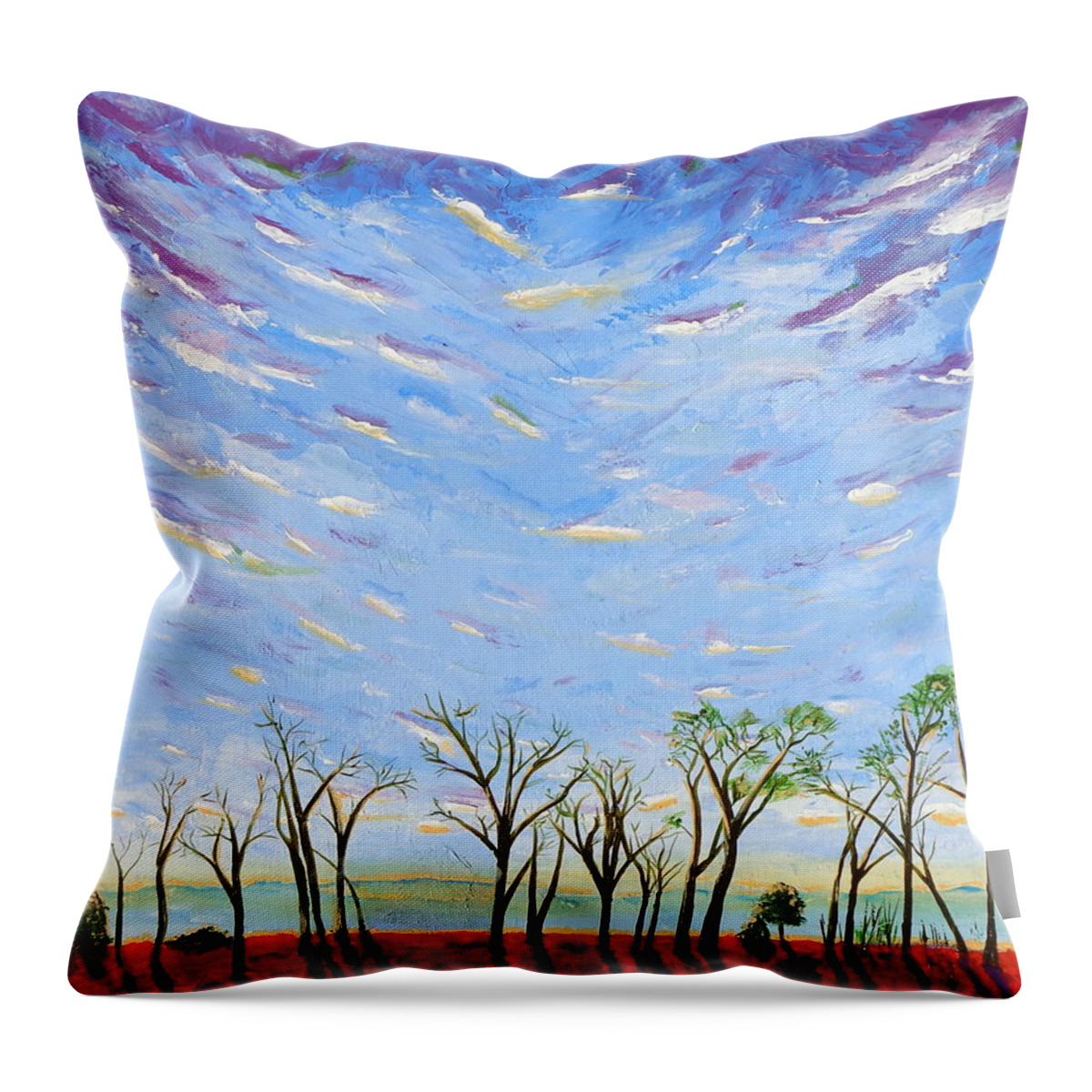 Sky Throw Pillow featuring the painting Whimsical Sky by Deborah Naves
