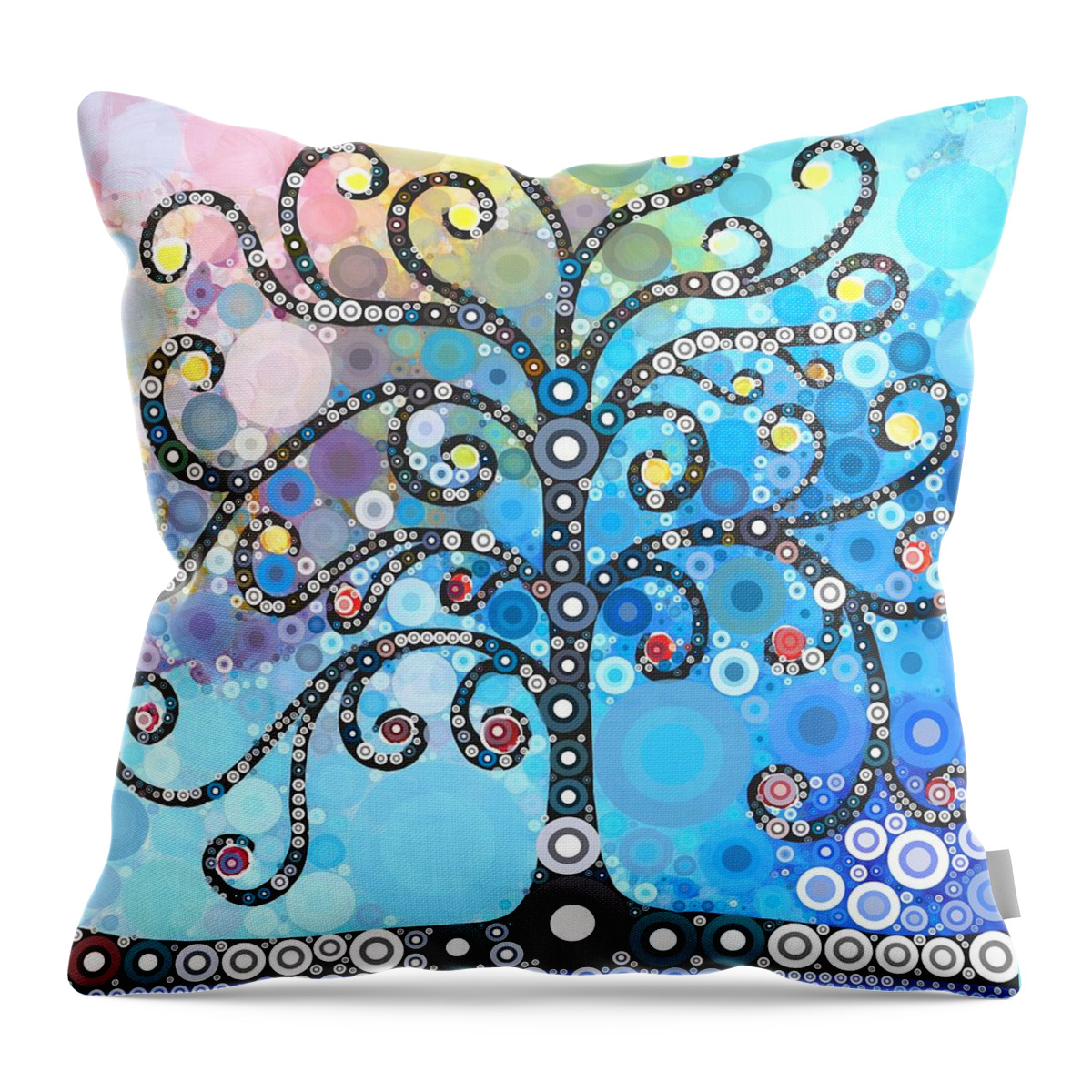 Digital Throw Pillow featuring the digital art Whimsical Tree by Linda Bailey