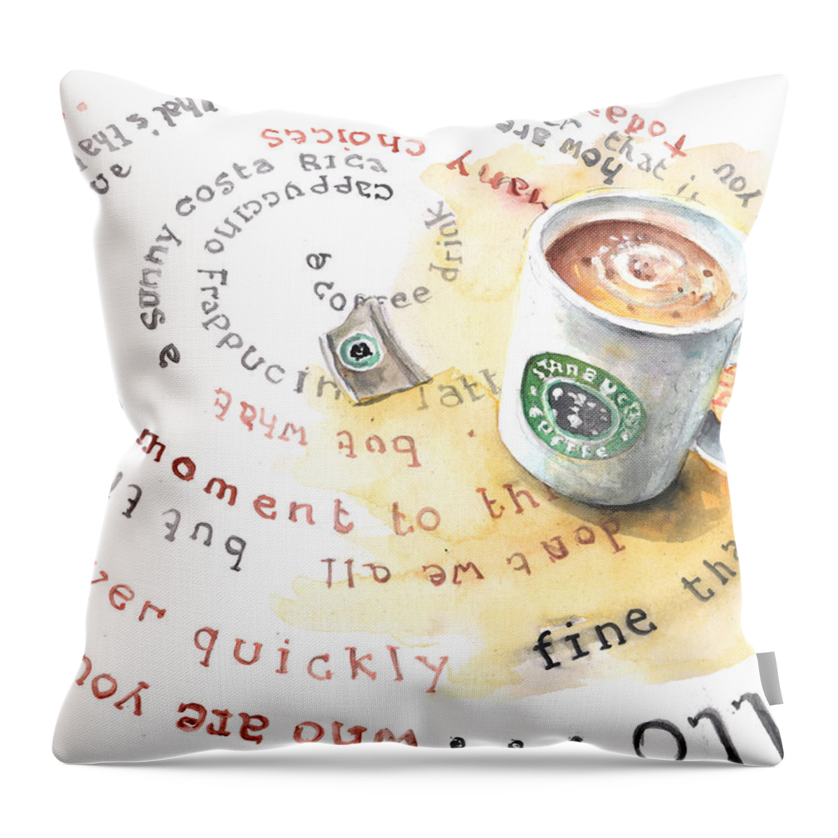 Travel Throw Pillow featuring the painting Who are you today by Miki De Goodaboom