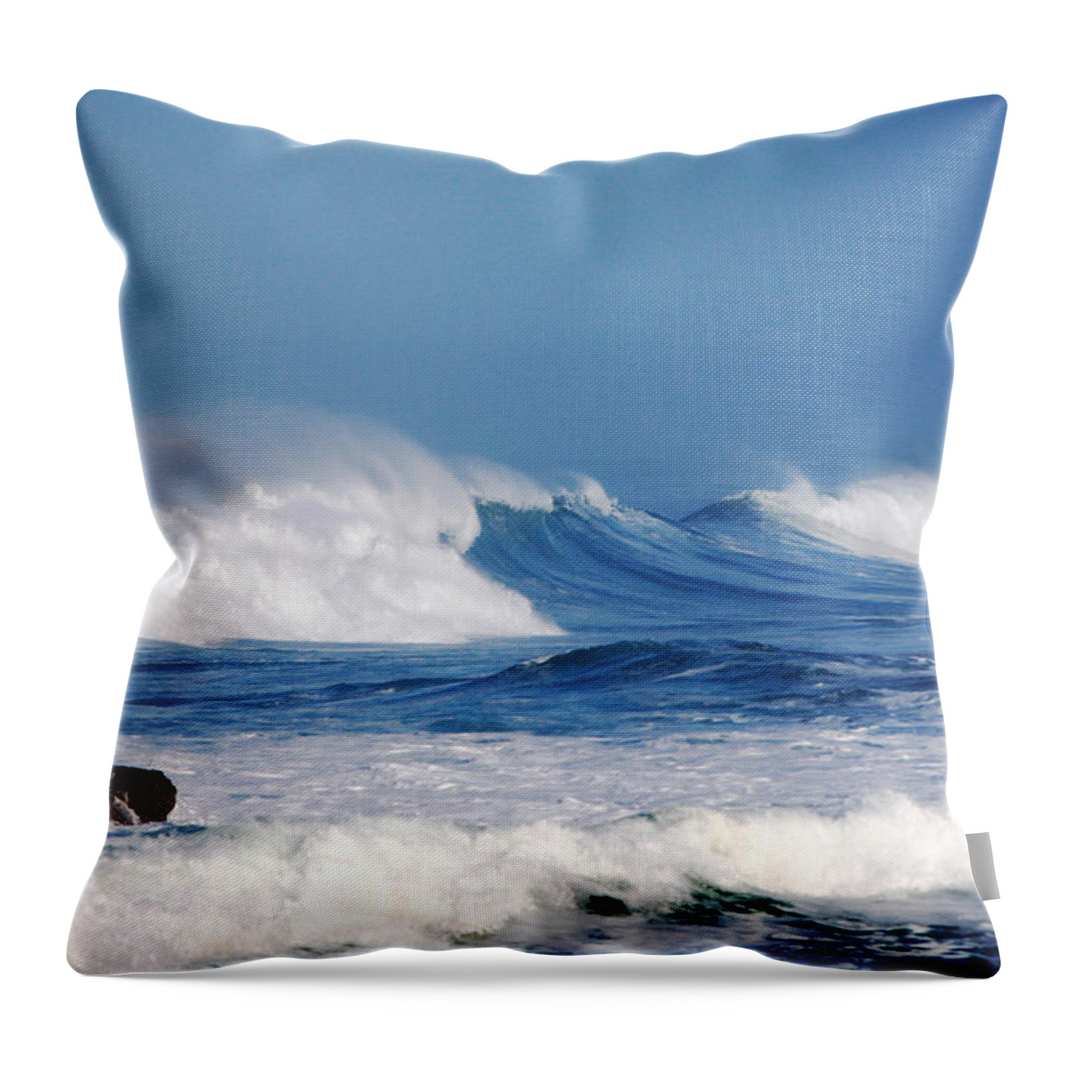 Seascape Art Throw Pillow featuring the photograph Wild Blue by Kandy Hurley