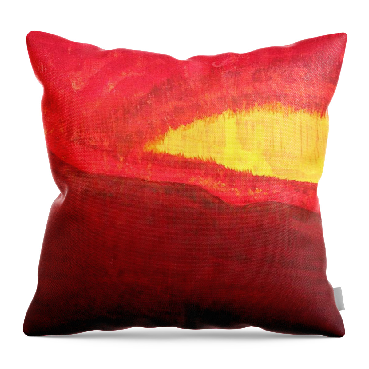Fire Throw Pillow featuring the painting Wildfire Eye original painting by Sol Luckman