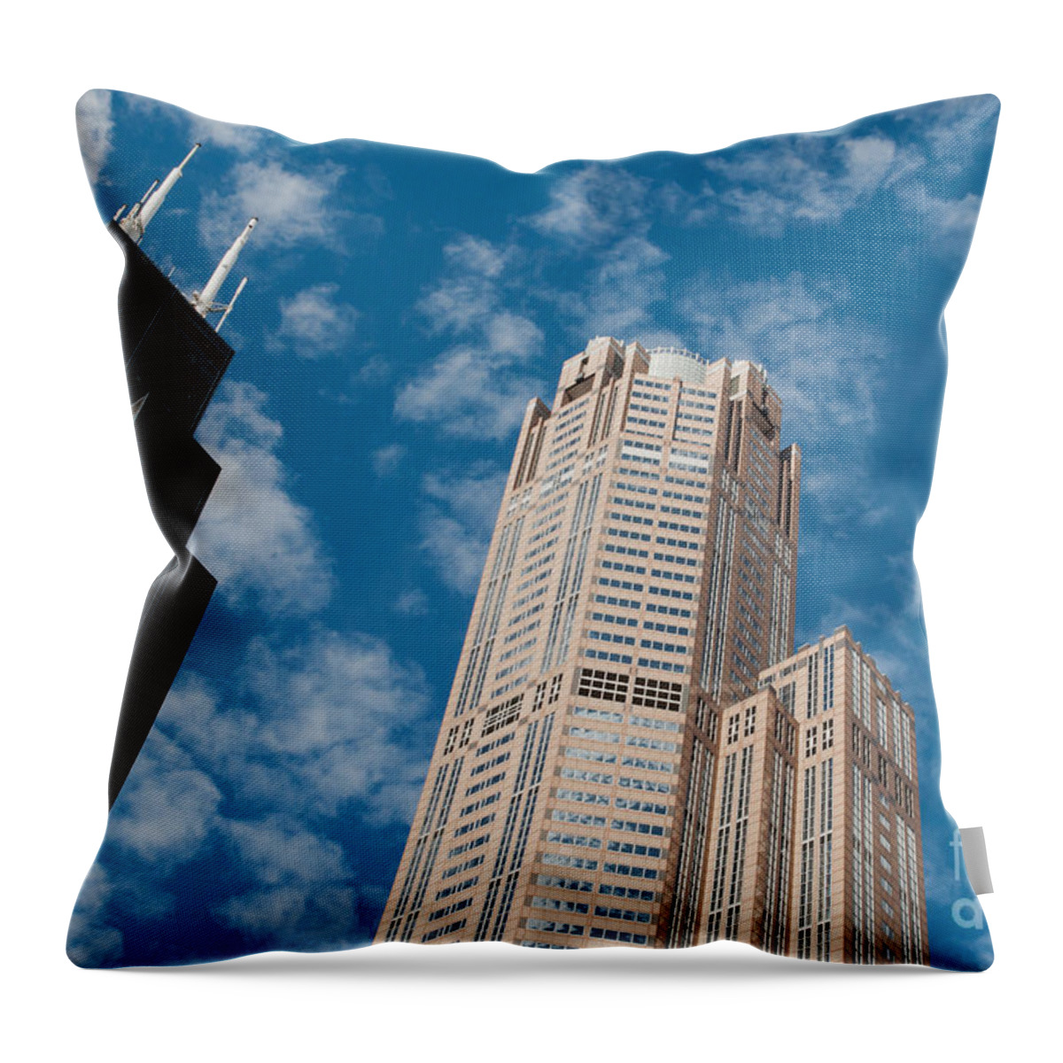 Chicago Downtown Throw Pillow featuring the photograph Willis Tower by Dejan Jovanovic