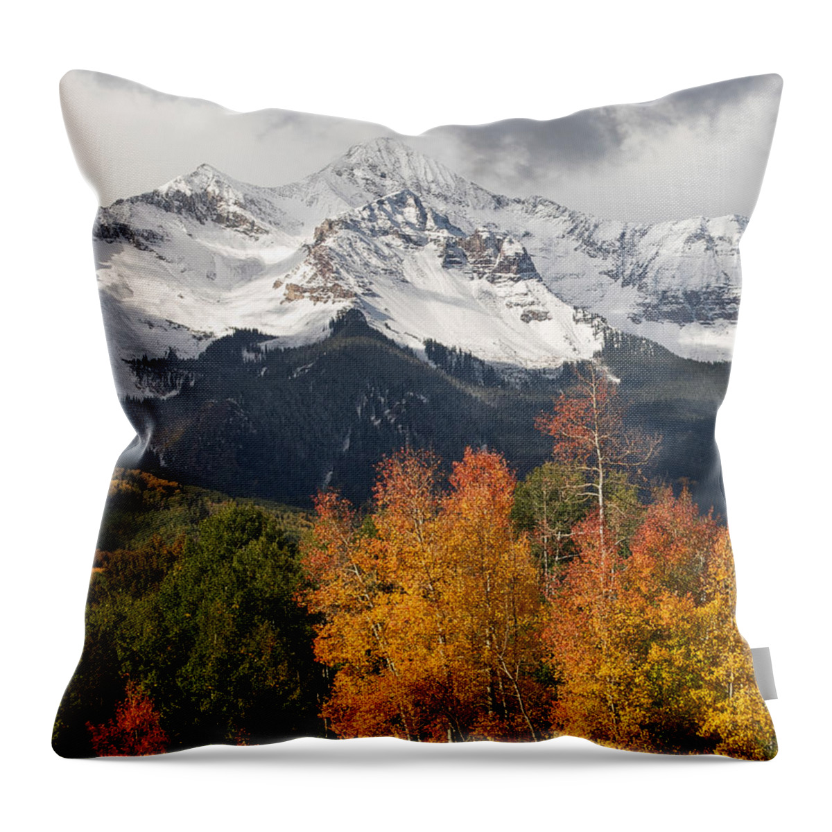 Wilson Throw Pillow featuring the photograph Wilson Peak Colorado by Aaron Spong