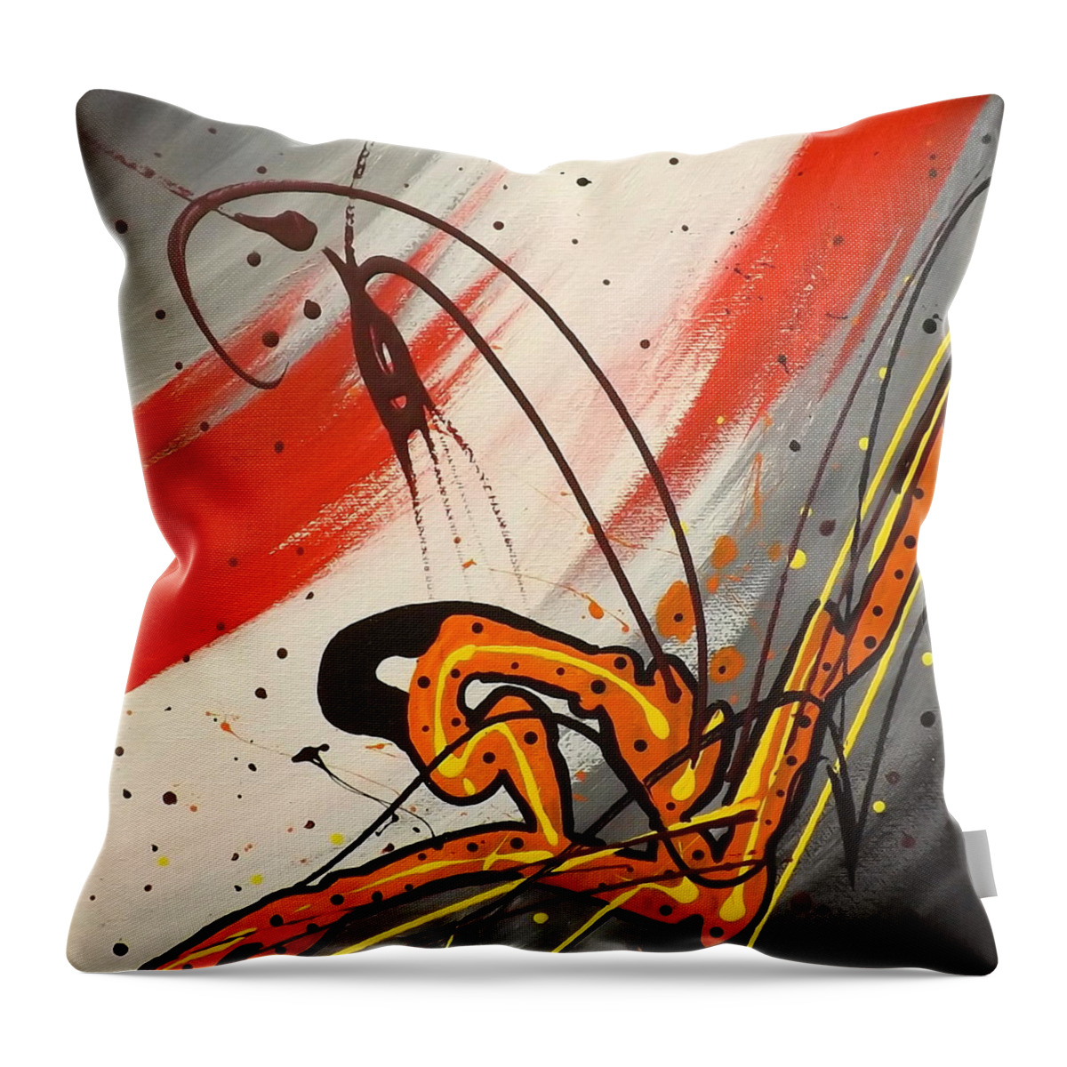 Windsurfer Throw Pillow featuring the painting Windsurfer Center by Darren Robinson