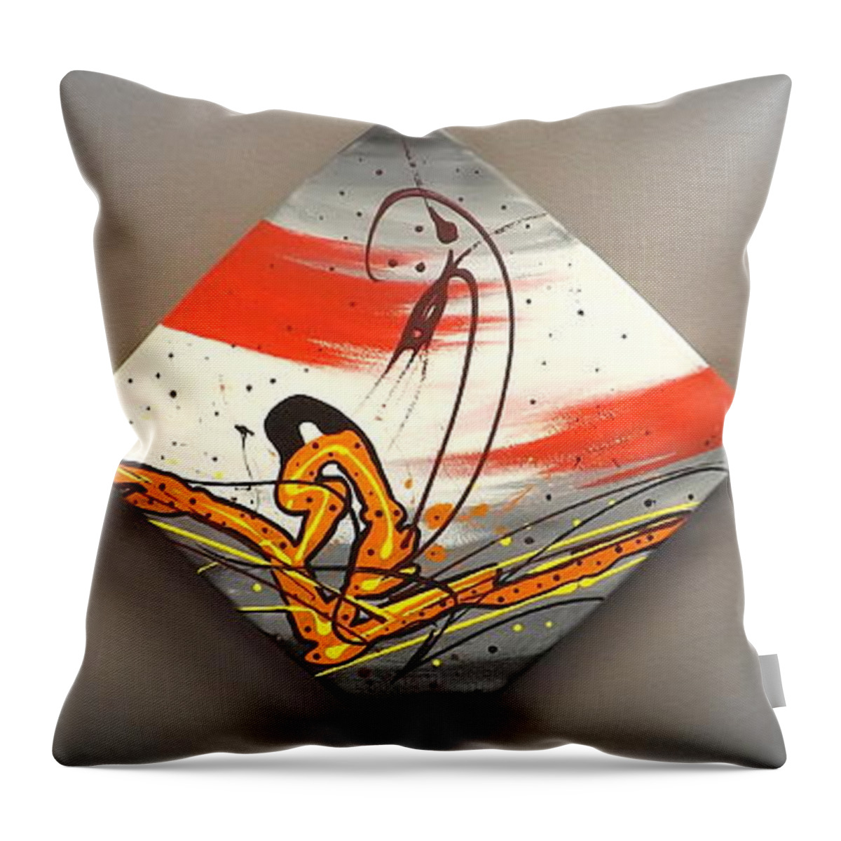 Windsurfer Throw Pillow featuring the painting Windsurfer Spotlighted by Darren Robinson