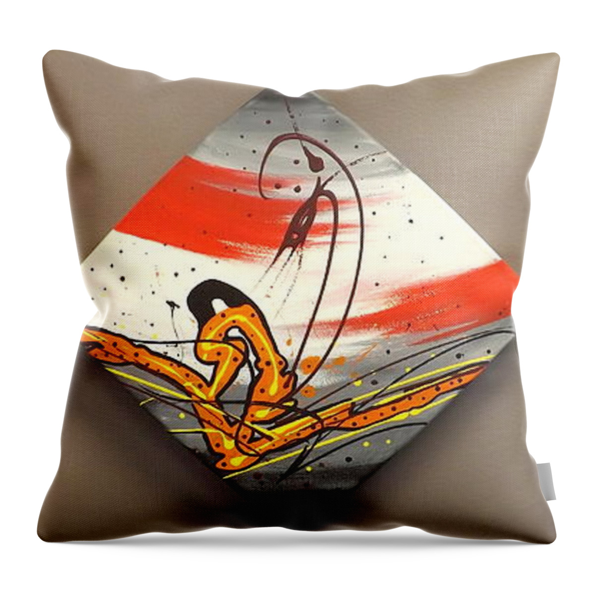 Windsurfer Throw Pillow featuring the painting Windsurfer Triptych by Darren Robinson