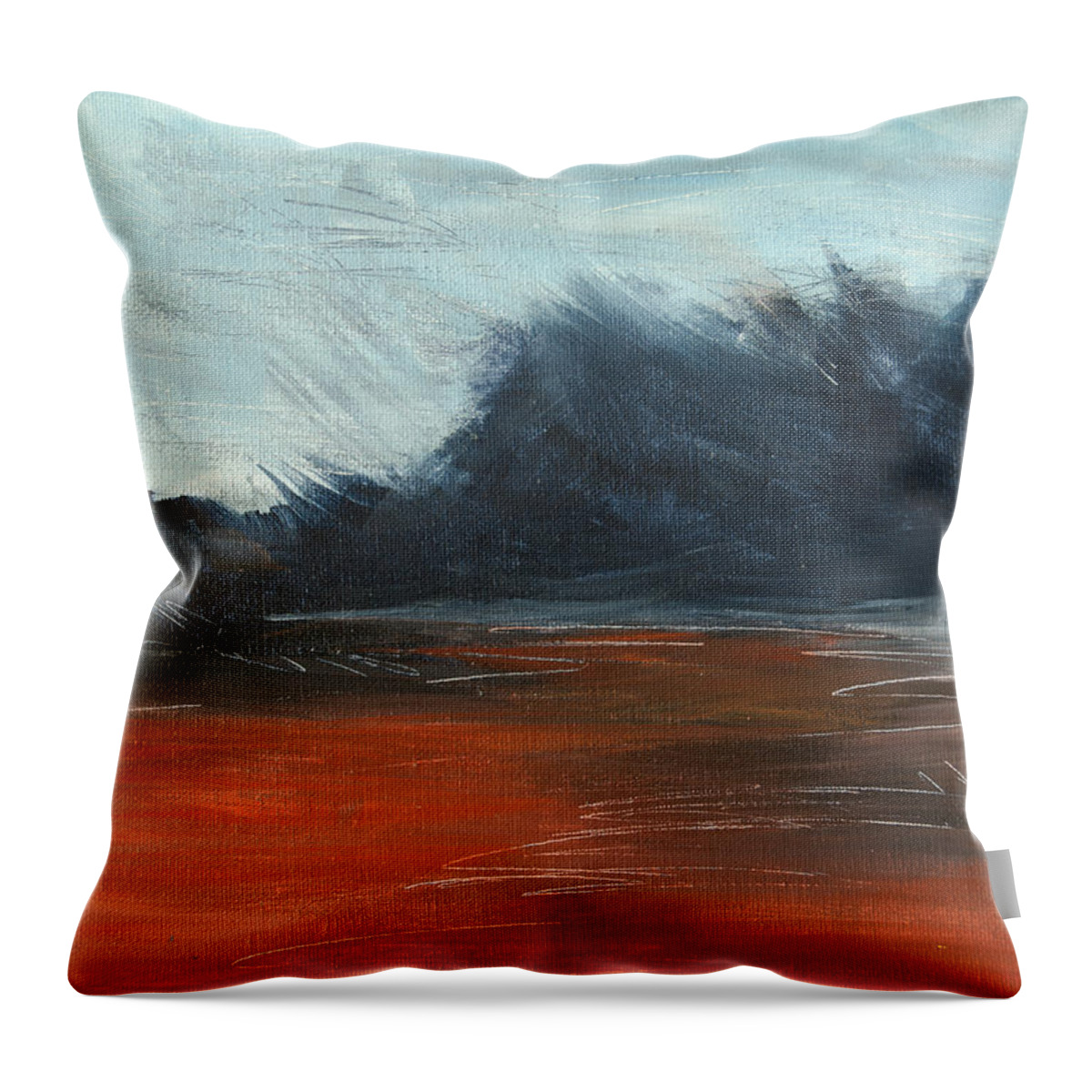 Beach Throw Pillow featuring the painting Windy Beach by Jani Freimann