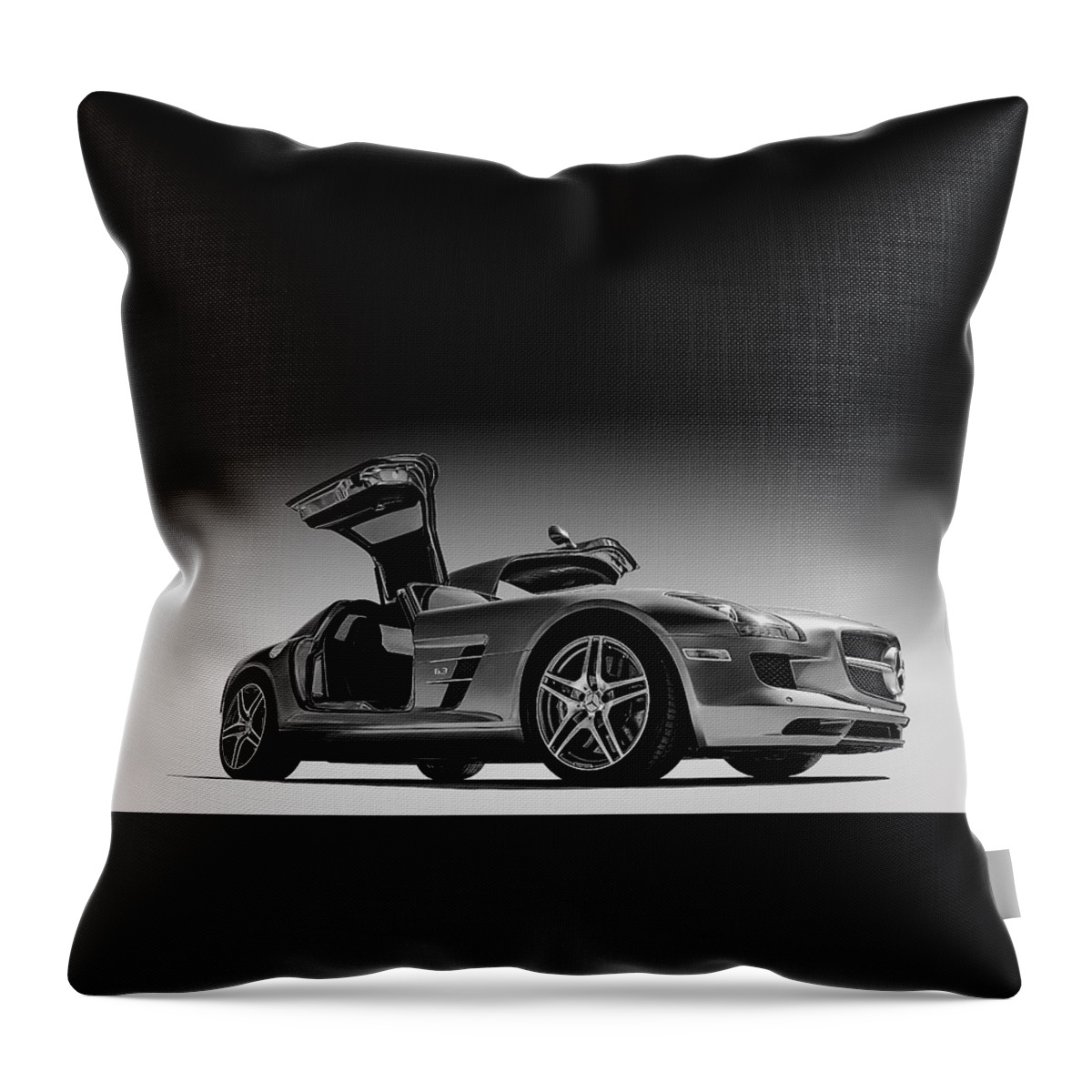 Mercedes Throw Pillow featuring the digital art Mercedes-Benz SLS AMG by Douglas Pittman