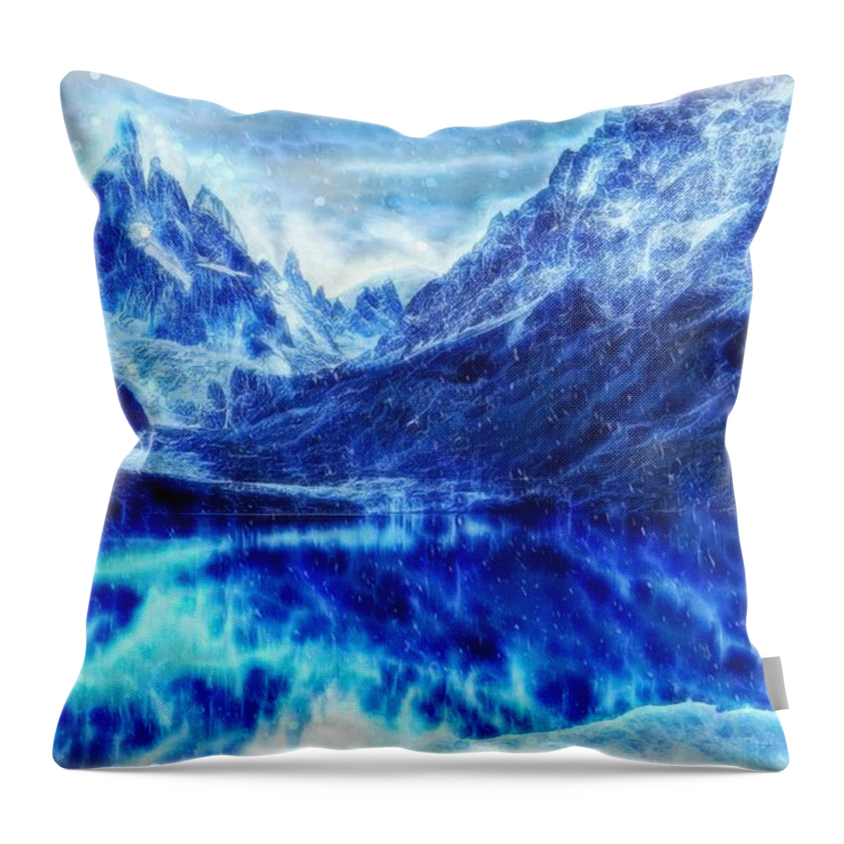 Winter Is Coming Throw Pillow featuring the digital art Winter is Coming - Game of Thrones landscape by Lilia D