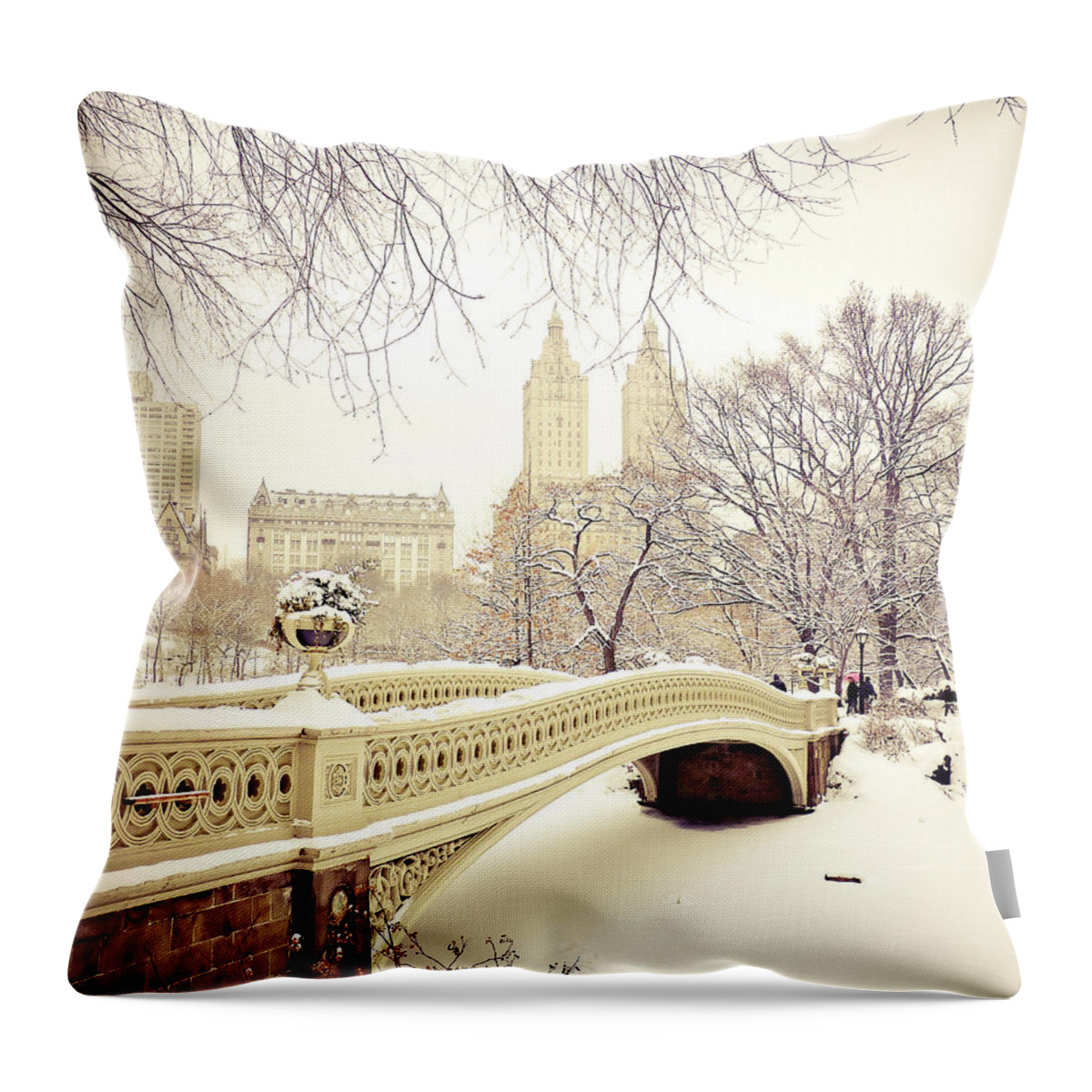 Nyc Throw Pillow featuring the photograph Winter - New York City - Central Park by Vivienne Gucwa