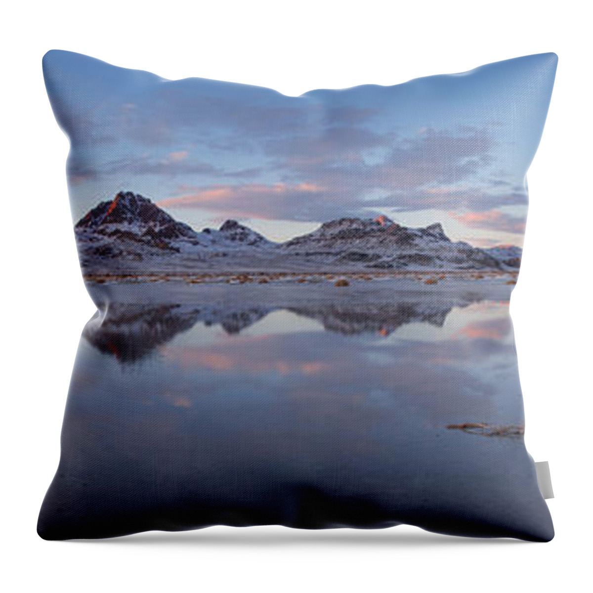 Winter Salt Flats Throw Pillow featuring the photograph Winter Salt Flats by Chad Dutson