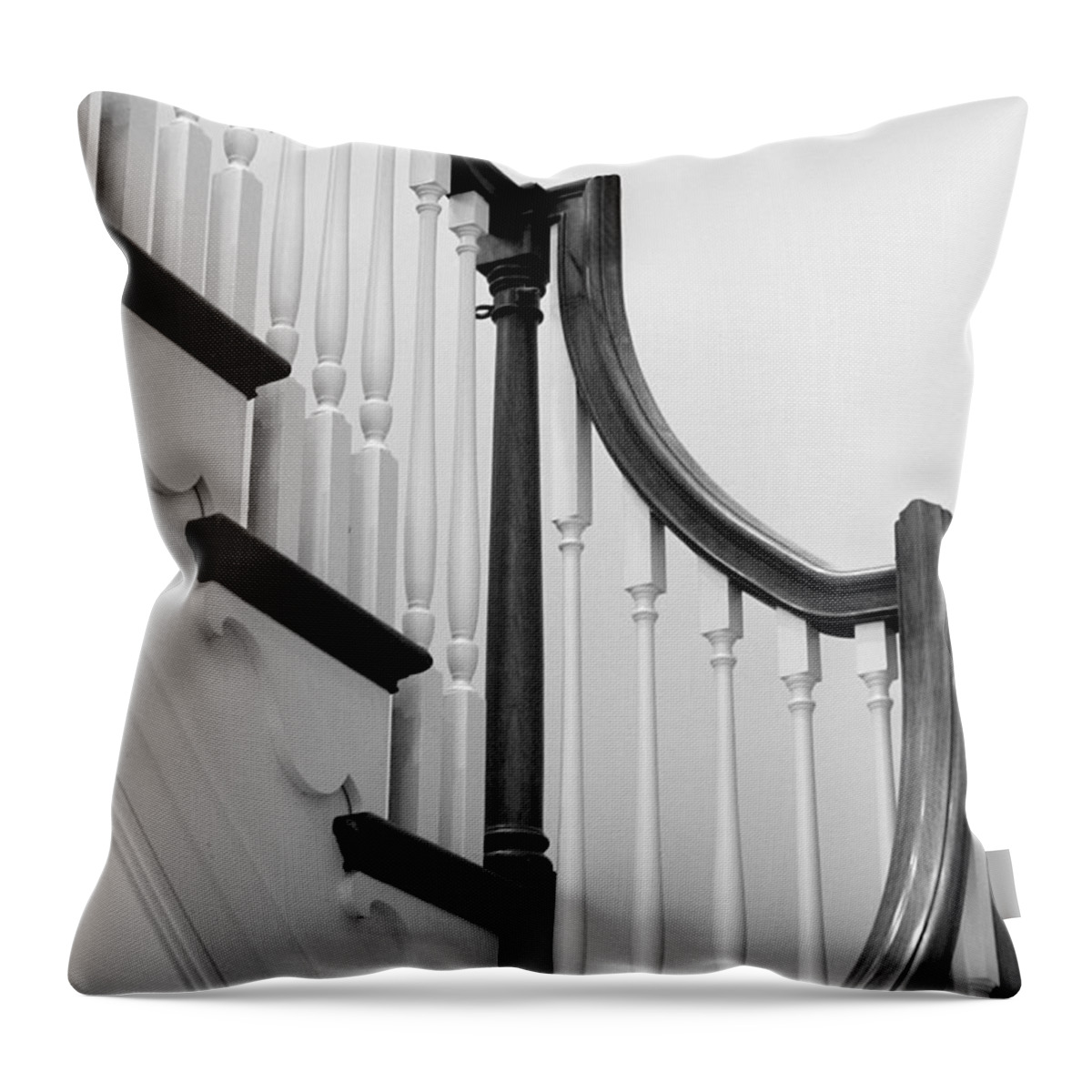 Winterthur Throw Pillow featuring the photograph Winterthur - Cottage Stairs by Richard Reeve