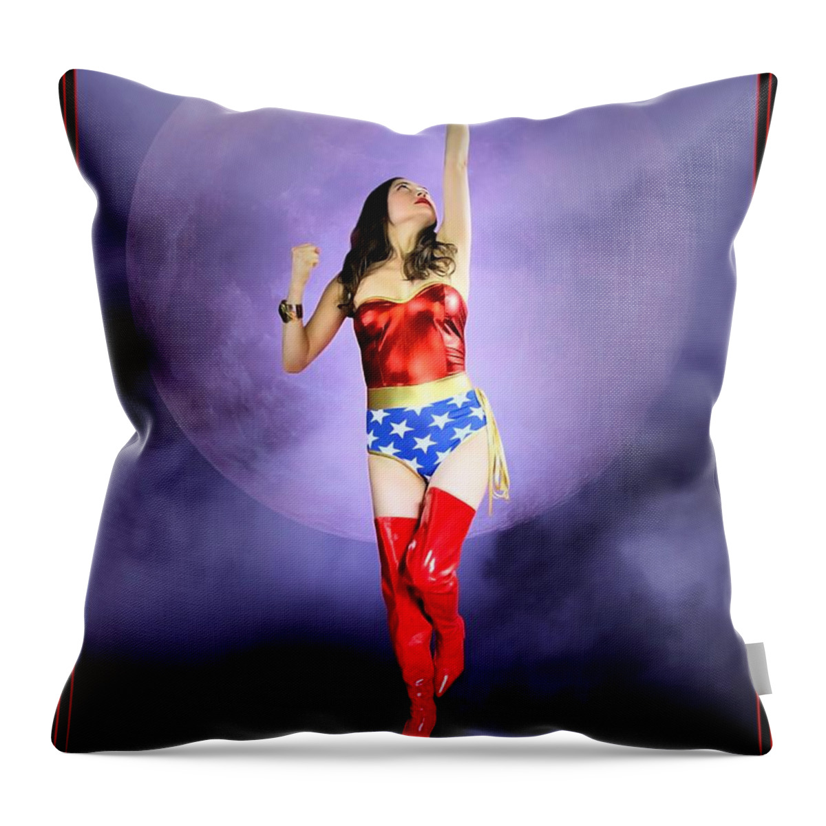 Wonder Woman Throw Pillow featuring the photograph Wonder Warrior Rising by Jon Volden