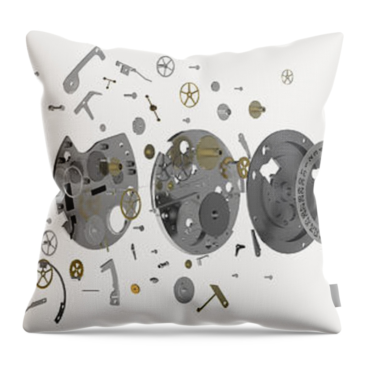 Arrangement Throw Pillow featuring the photograph Wristwatch, Exploded-view Diagram by Nikid Design Ltd / Dorling Kindersley