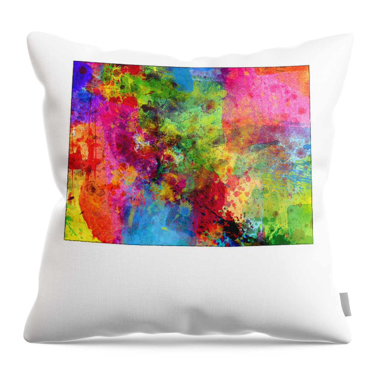 United States Map Throw Pillow featuring the digital art Wyoming Map by Michael Tompsett