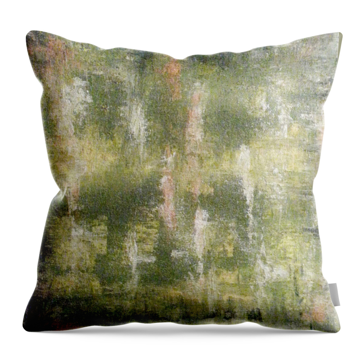 Abstract Painting Throw Pillow featuring the painting Y - liesi by KUNST MIT HERZ Art with heart