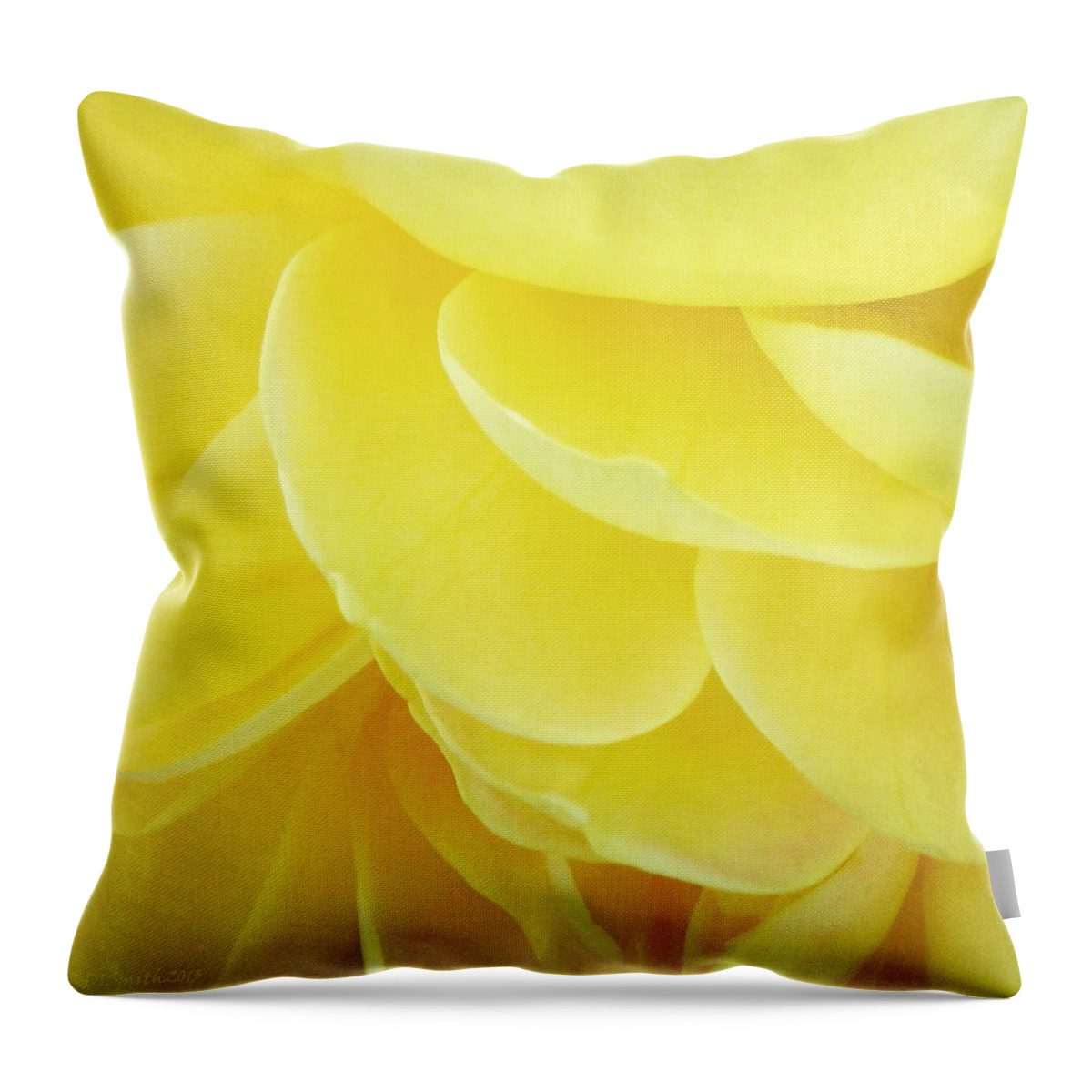 Flower Throw Pillow featuring the photograph Yellow Petals by Deborah Smith