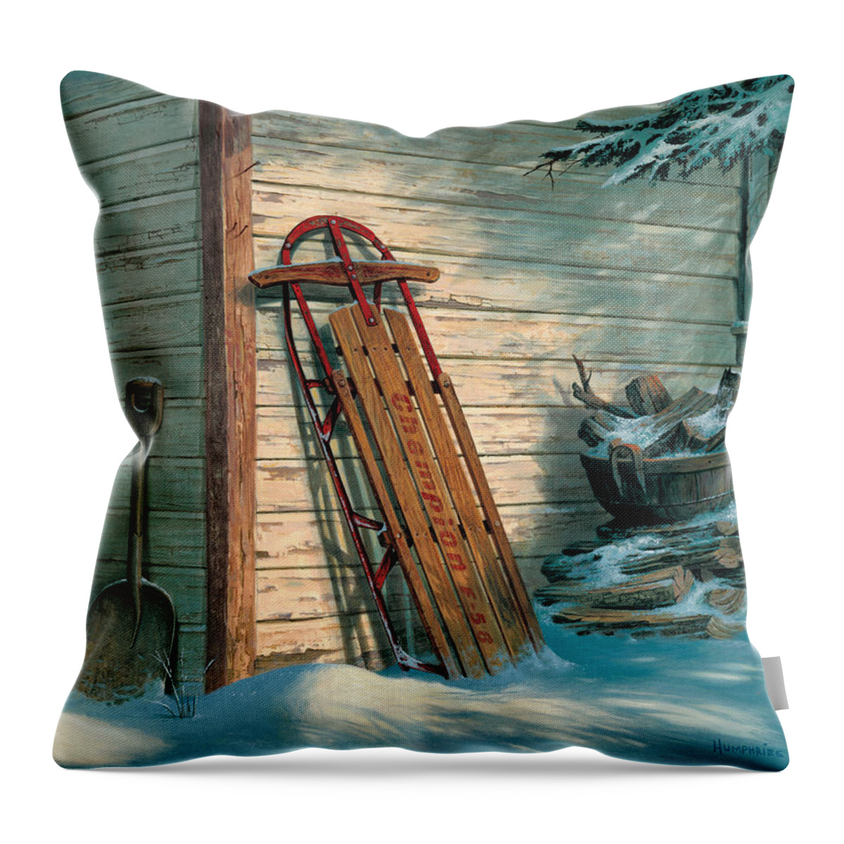 Michael Humphries Throw Pillow featuring the painting Yesterday's Champioin by Michael Humphries