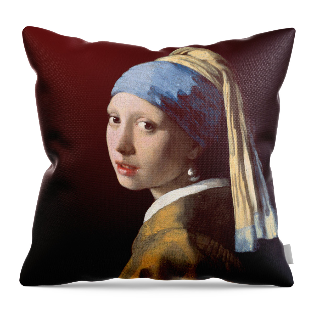 Johannes Vermeer Painting Throw Pillow featuring the painting Young Lady by David Bridburg