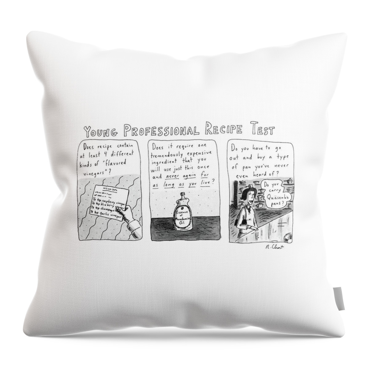 Young Professional Recipe Test Throw Pillow