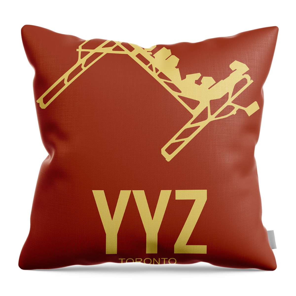 Toronto Throw Pillow featuring the digital art YYZ Toronto Airport Poster 3 by Naxart Studio