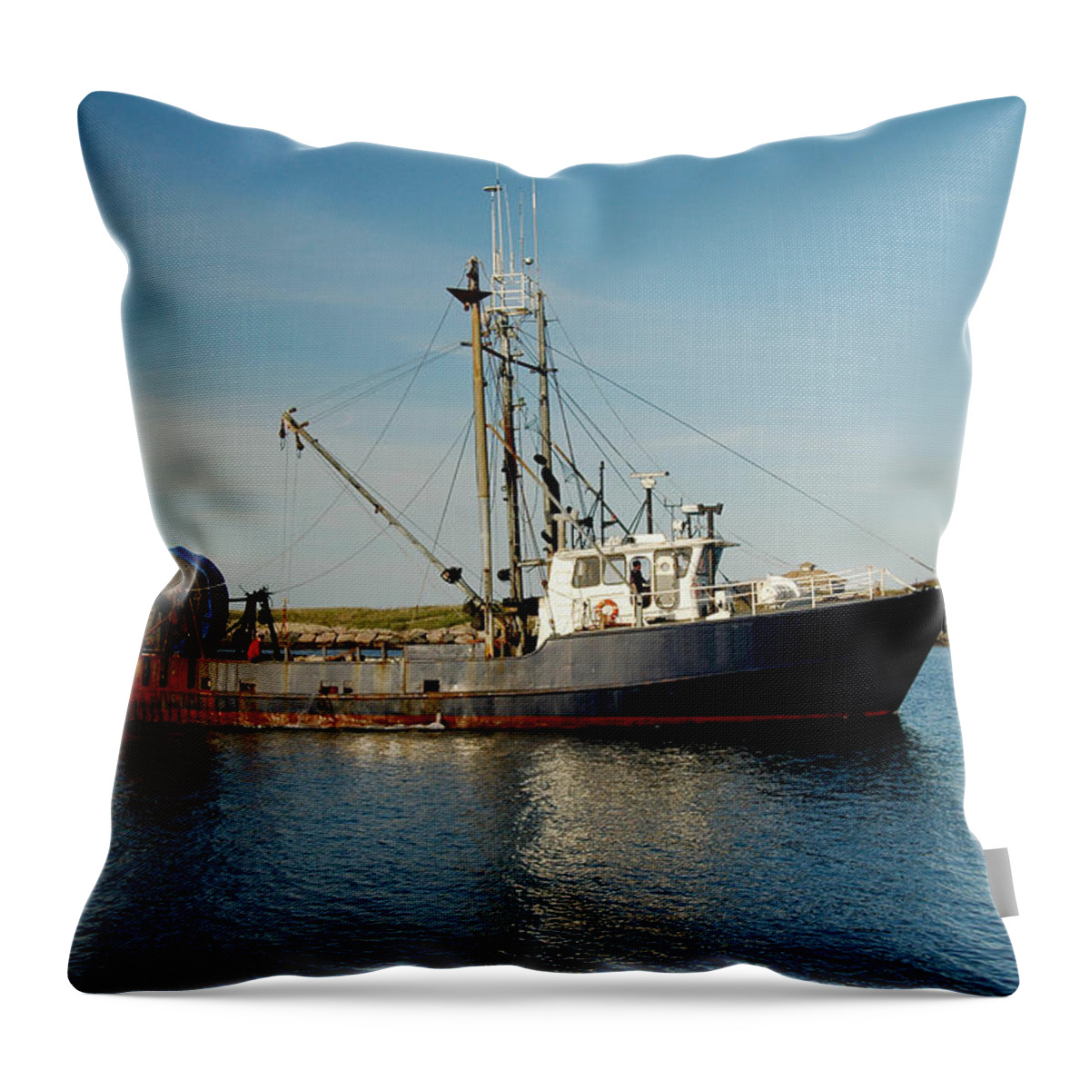 Boat Throw Pillow featuring the photograph Catch of the Day by Cathy Kovarik