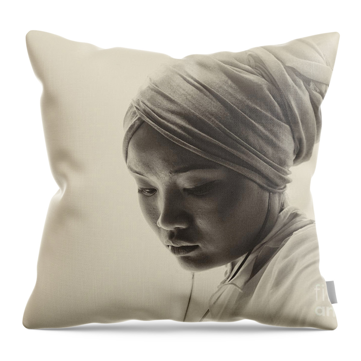 Pensive Young Woman Throw Pillow featuring the photograph Deep in thought by Sheila Smart Fine Art Photography