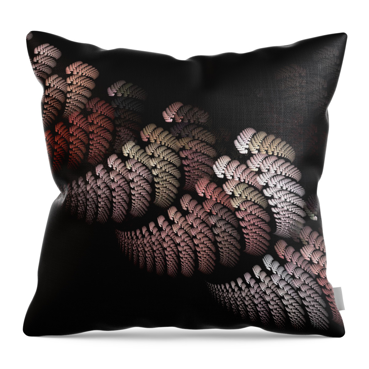 Geometric Fractal Throw Pillow featuring the digital art Woven by Bonnie Bruno