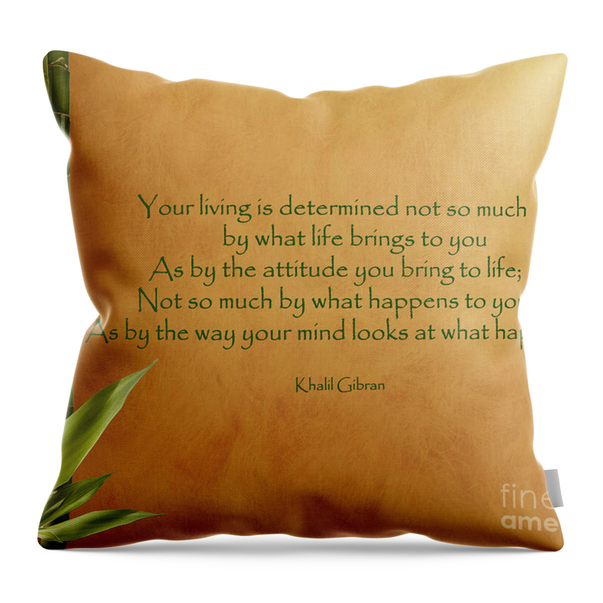 Khalil Gibran Throw Pillow featuring the photograph 23- Your Living Is Determined by Joseph Keane