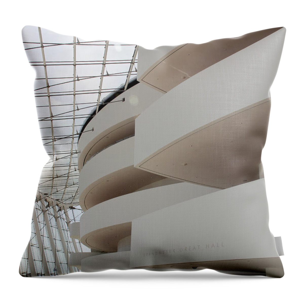 Abstract Building Throw Pillow featuring the photograph Kauffman Center for Performing Arts by Mike McGlothlen