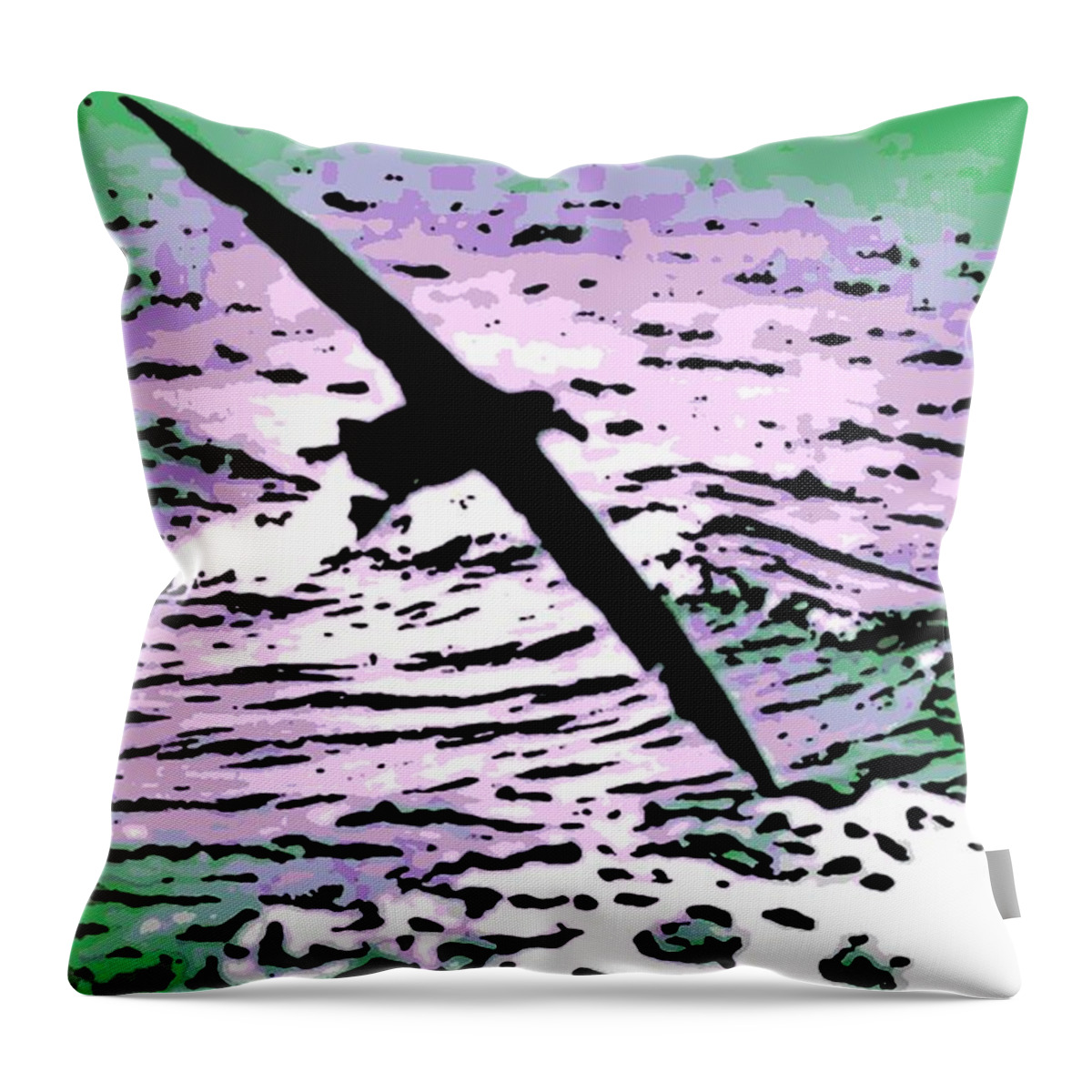 Flight Throw Pillow featuring the photograph Above the Waves by George Pedro