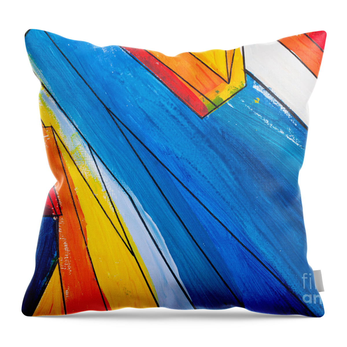 Abstract Throw Pillow featuring the painting Abstract painting by Simon Bratt