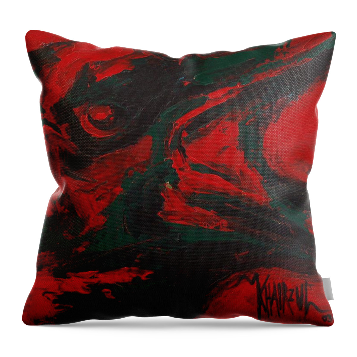 Angry Bird Bird Abstract Painting Throw Pillow For Sale By
