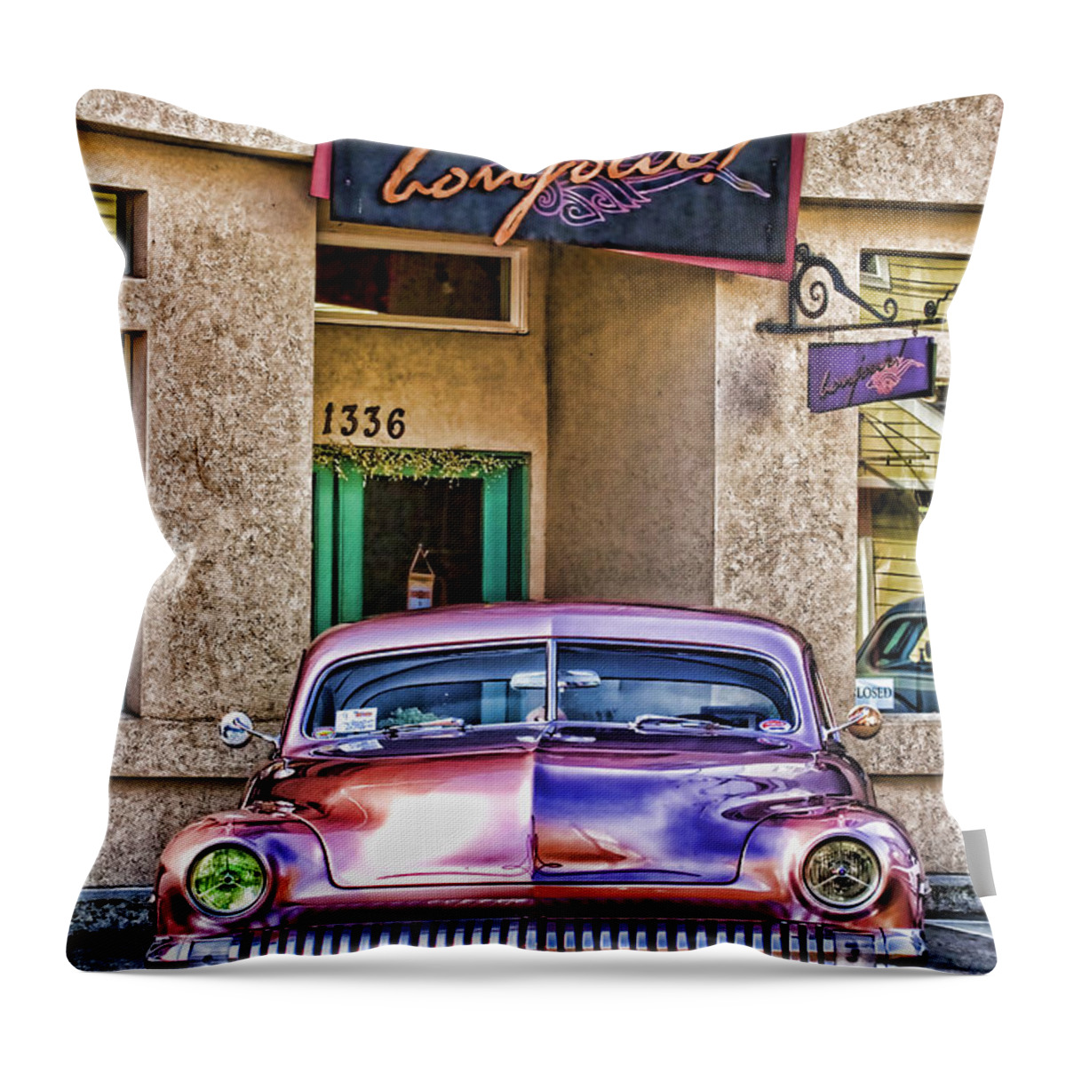 Florence Oregon Throw Pillow featuring the photograph Antique Car by Carol Leigh